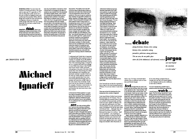 Sample inside spread from Border/Lines magazine