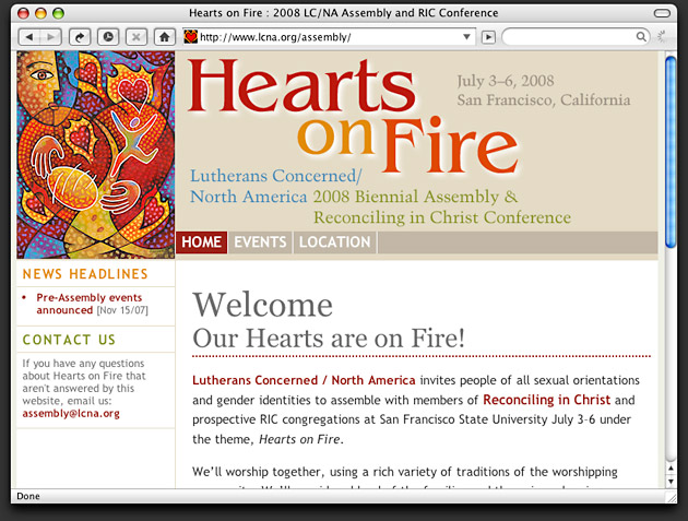 Home page for Hearts on Fire website