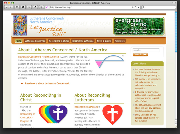 Home page for Lutherans Concerned/North America website